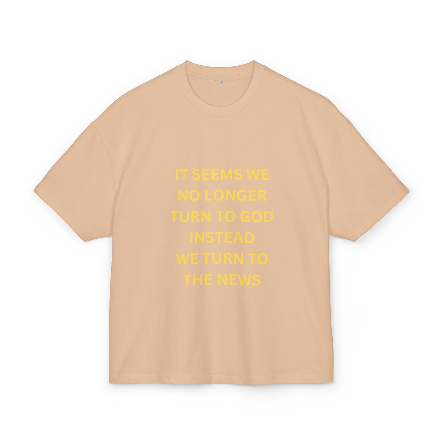 Inspirational Unisex Box Tee - Turn to God, Not the News