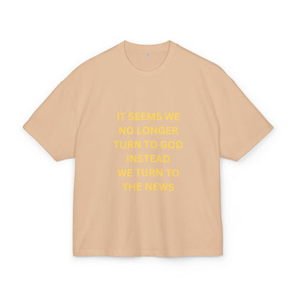 Inspirational Unisex Box Tee - Turn to God, Not the News
