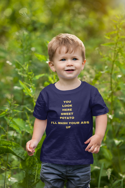 Look Here  Sweet Potato Child Tee Shirt