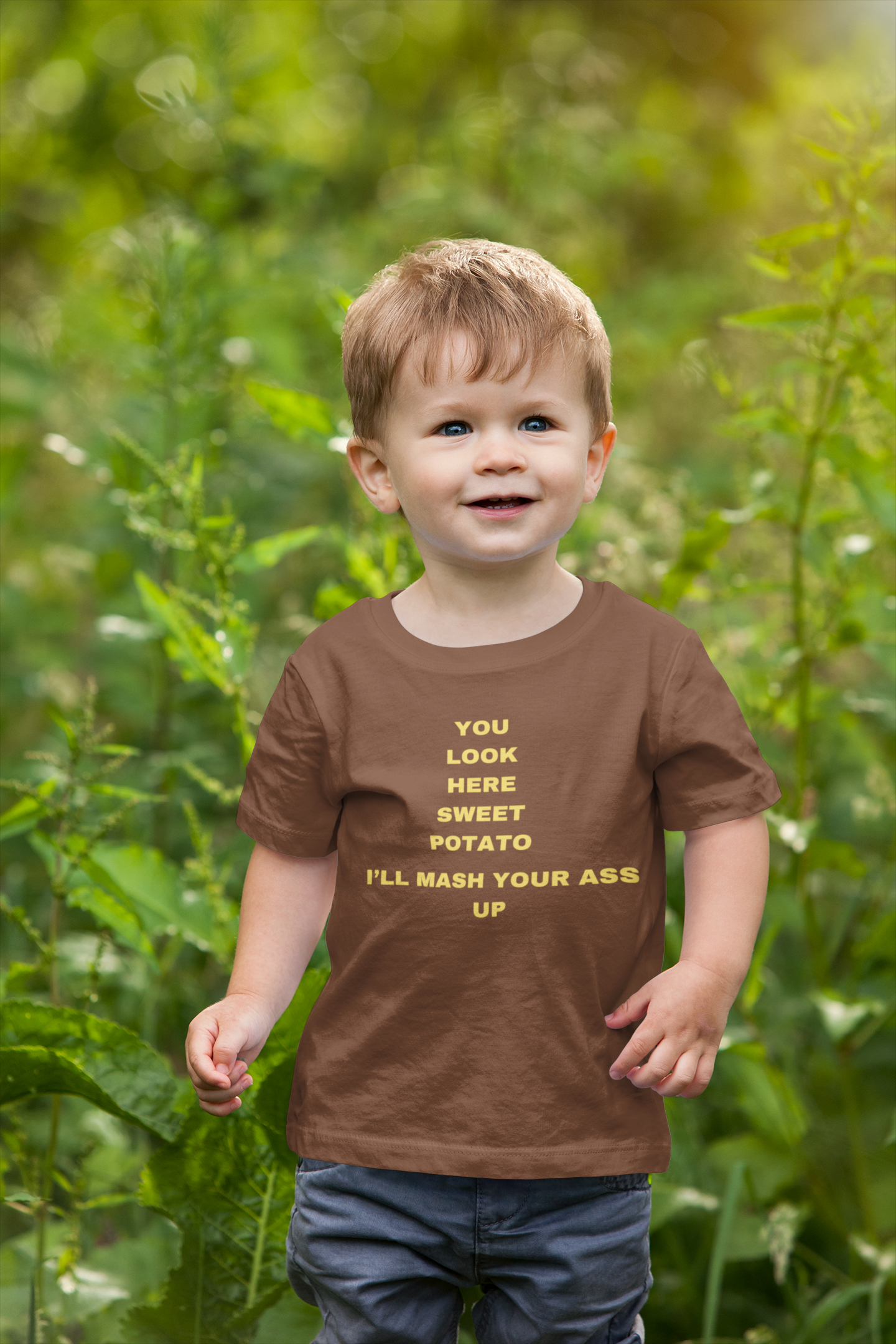 Look Here  Sweet Potato Child Tee Shirt