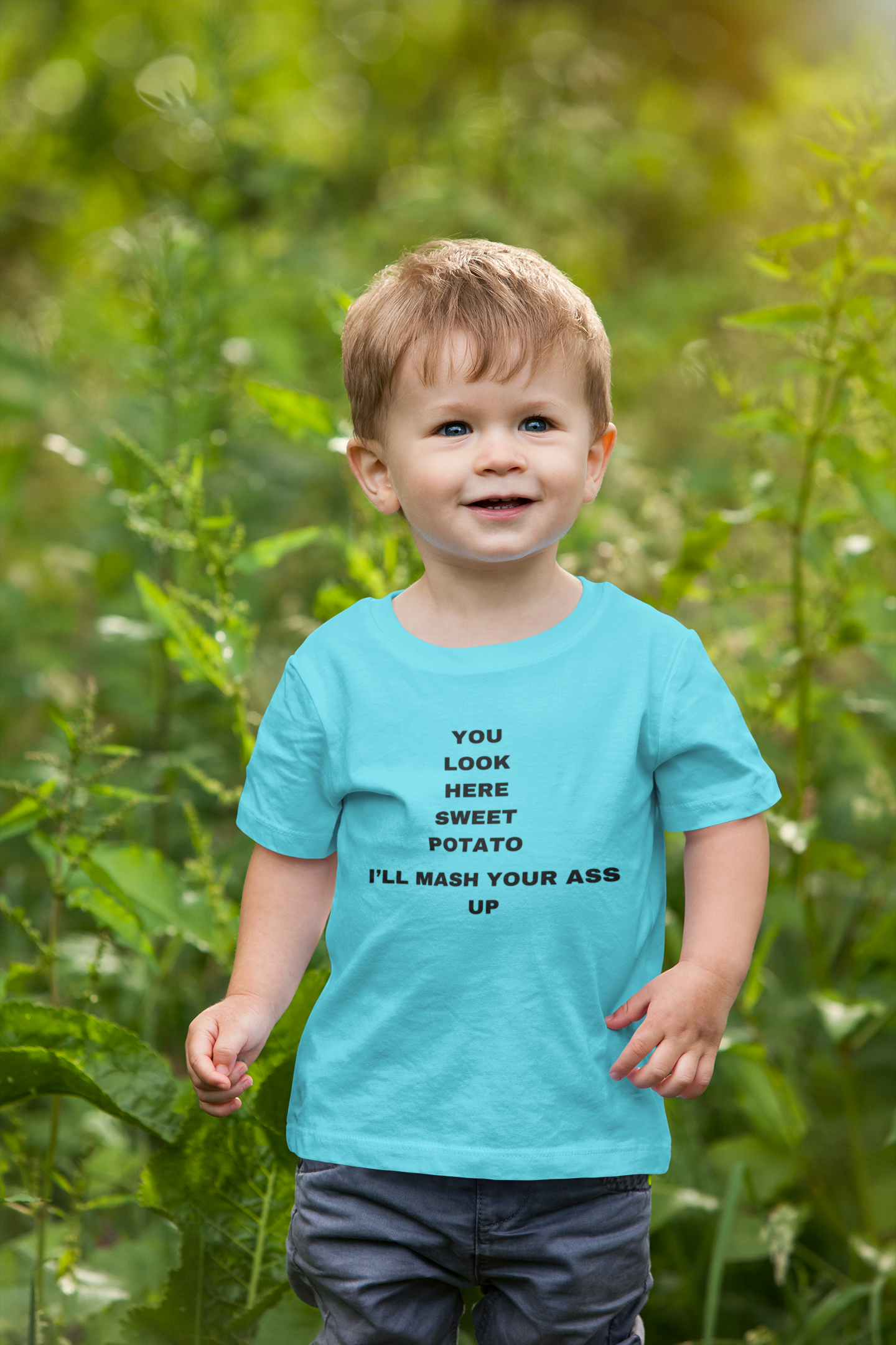 Look Here  Sweet Potato Child Tee Shirt