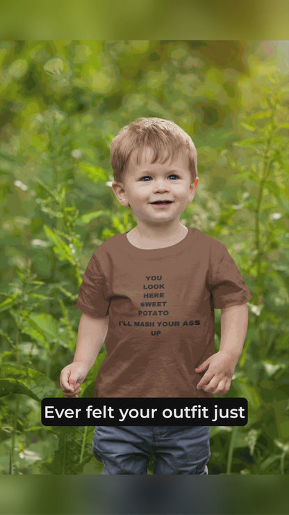 Look Here  Sweet Potato Child Tee Shirt