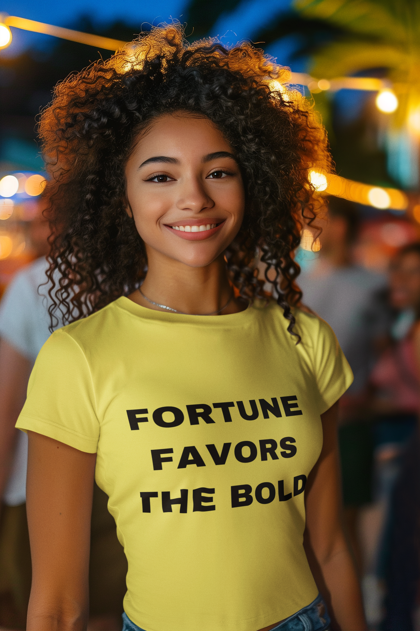 T-shirt with a message - Fortune Favors the Bold