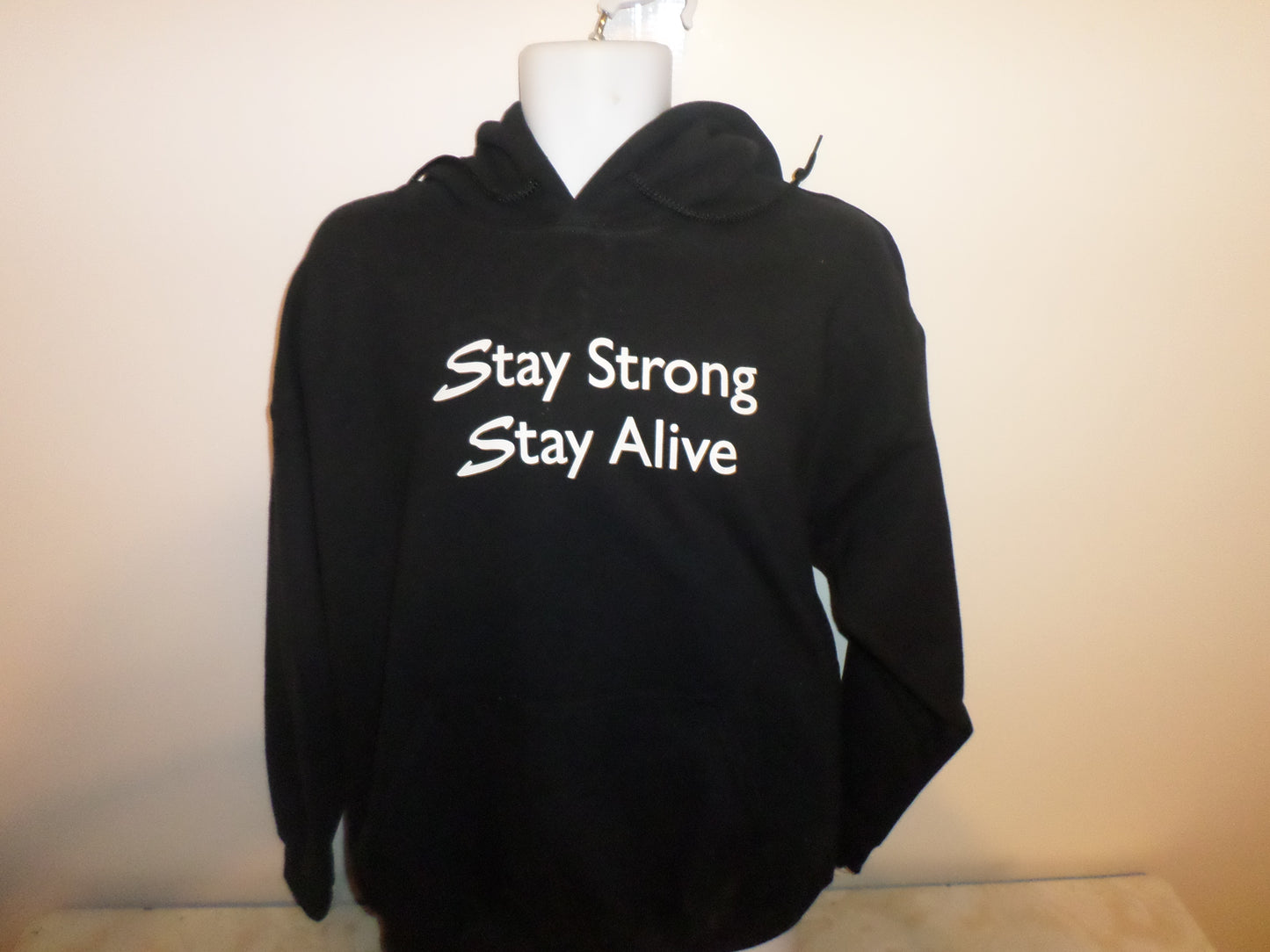 Black Hoodie Stay Strong Stay Alive