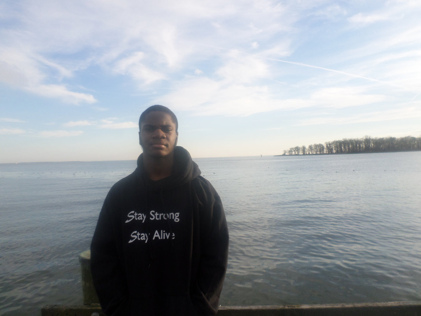 Black Hoodie Stay Strong Stay Alive